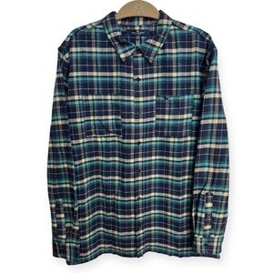 Simply Southern Men’s Casual Button Down Shirt Blue and Green. XXL‎
